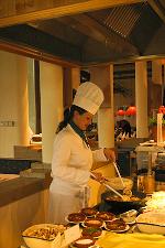 Koch beim Showcooking
