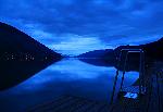 Abends am See Steg