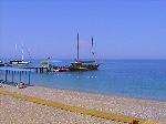 Blick vom Strand zum Meer