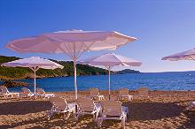 Liegen am Strand