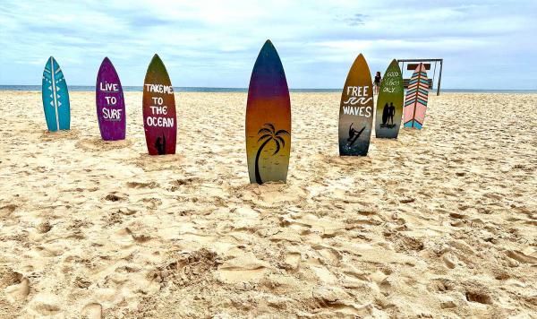 Surfboarden am Strand