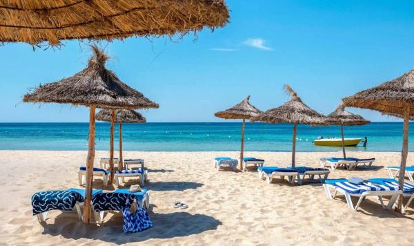 Liegen am Strand