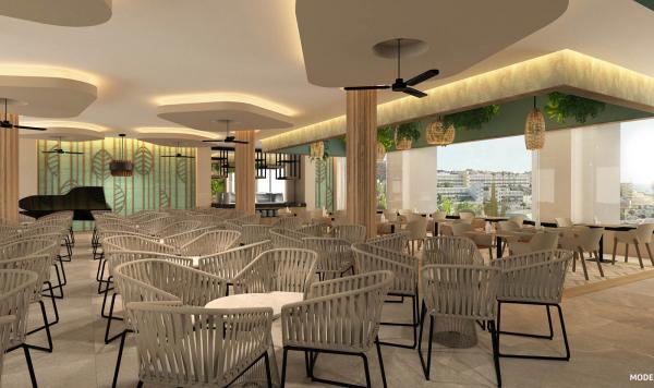 Restaurant mit Blick auf die Anlage