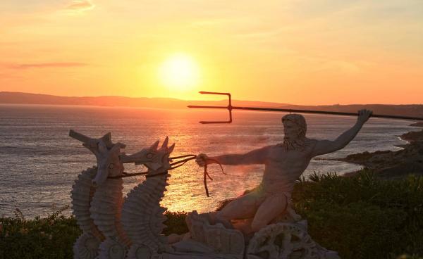 Gott im Sonnenuntergang