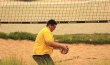 Spaß beim Beachvolleyball