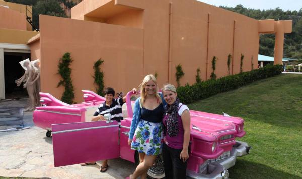 Ladies mit pinkem Flitzer