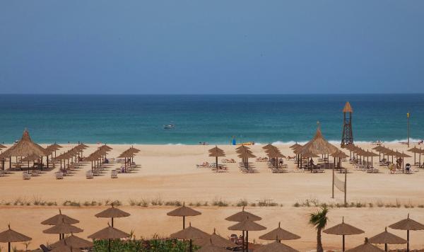 Liegen am Sandstrand