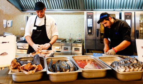 Vorbereitungen für das Buffet