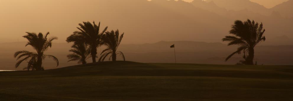 Sonnenuntergang vom Golfplatz