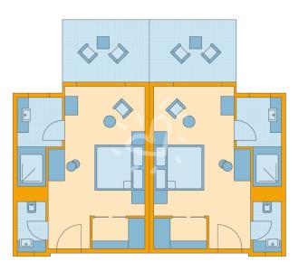 Zimmerskizze Quinta da Ria Family Double Room Side by Side