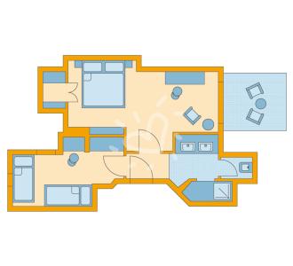 Zimmerskizze Pamfilya Family Room Classic Balcony Variante 1