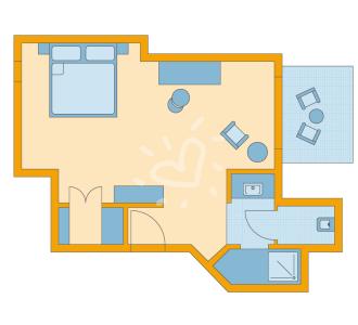 Zimmerskizze Pamfilya Single with Child Double Room Classic