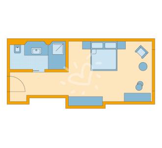 Zimmerskizze Amadé Single with Child Double Room Classic