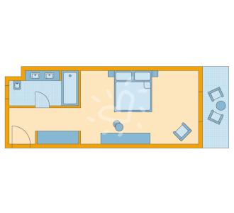 Zimmerskizze Djerba Bahiya Single with Child Double Room Classic