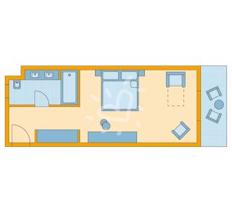 Zimmerskizze Djerba Bahiya Double Room Economy Schlafsessel