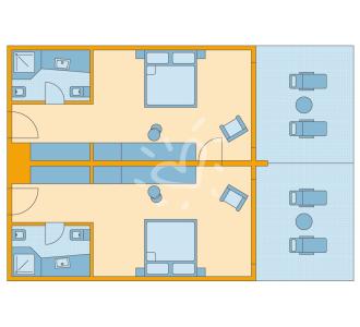 Zimmerskizze Apulia Family Double Room Superior Connecting Door