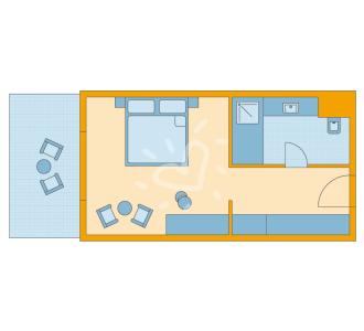 Zimmerskizze Kalawy Single with Child Double Room