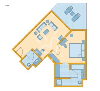 Zimmerskizze Djerba Suite im Haupthaus Typ 2