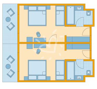 Familienzimmer mit Verbindungstür im Haupthaus