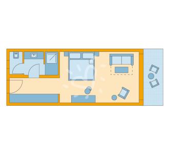 Zimmerskizze Ierapetra Double Room Classic Pool View Schlafsofa