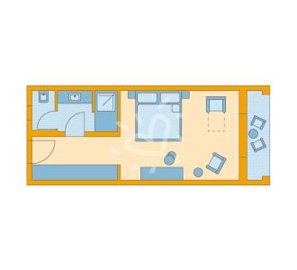 Zimmerskizze Ierapetra Single with Child Double Room Classic Pool View