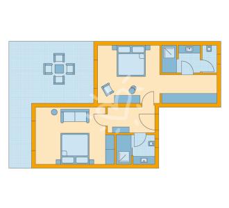 Zimmerskizze Ierapetra Family Room Superior PoolView