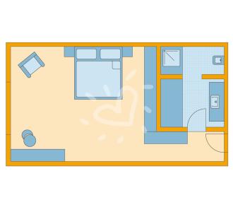 Zimmerskizze Ampflwang Doppelzimmer für Hundefreunde