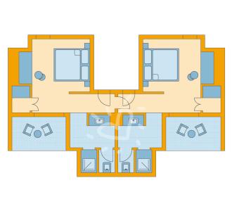 Zimmerskizze Pamfilya Family Double Room Connecting Door