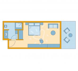 Zimmerskizze Doppelzimmer Standard Meerblick