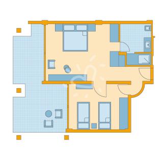 Zimmerskizze Cyprus Family Room Classic Sea View