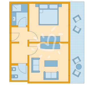 2 Doppelzimmer ohne Verbindungstür für Familien