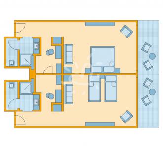 Familienzimmer mit Verbindungstür