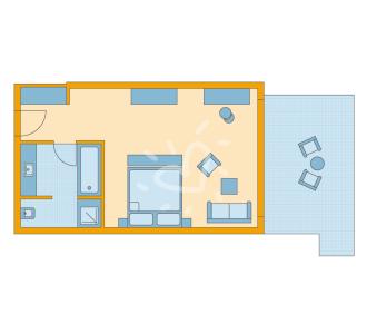 Zimmerskizze Nam Hoi An Deluxe Double Room Garden View Type 2 Doppelbett