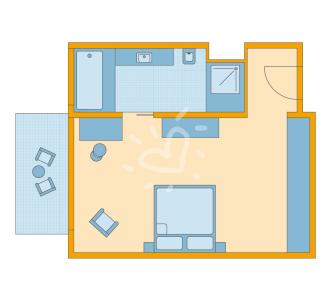 Zimmerskizze Nam Hoi An Deluxe Double Room Garden View Type 1 Doppelbett