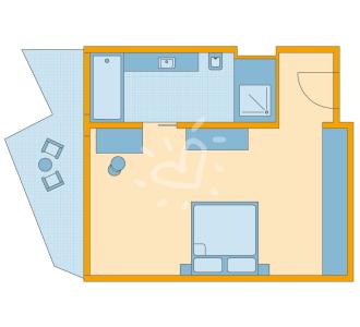 Zimmerskizze Nam Hoi An Deluxe Double Room Garden View Type 1 Variante 2