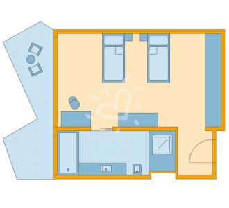 Zimmerskizze Nam Hoi An Deluxe Double Room Garden View Type 1 Variante 3