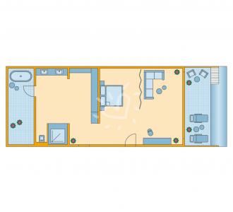 Zimmerskizze Swim-Up Juniorsuite Superior