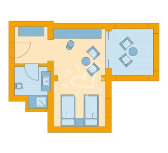 Zimmerskizze TML Redsina Sharm el Sheikh Double Room Sea View Einzelbetten