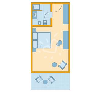 Zimmerskizze Rocca Nettuno Doppelzimmer Meerblick