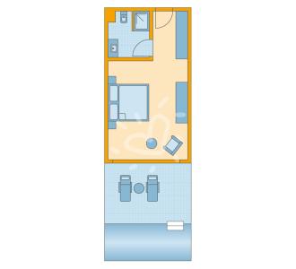 Zimmerskizze Rocca Nettuno Swim-Up Doppelzimmer