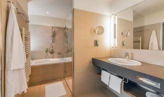 Salzkammergut Suite mit Grimmingblick Badezimmer