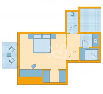 Zimmerskizze Doppelzimmer Economy